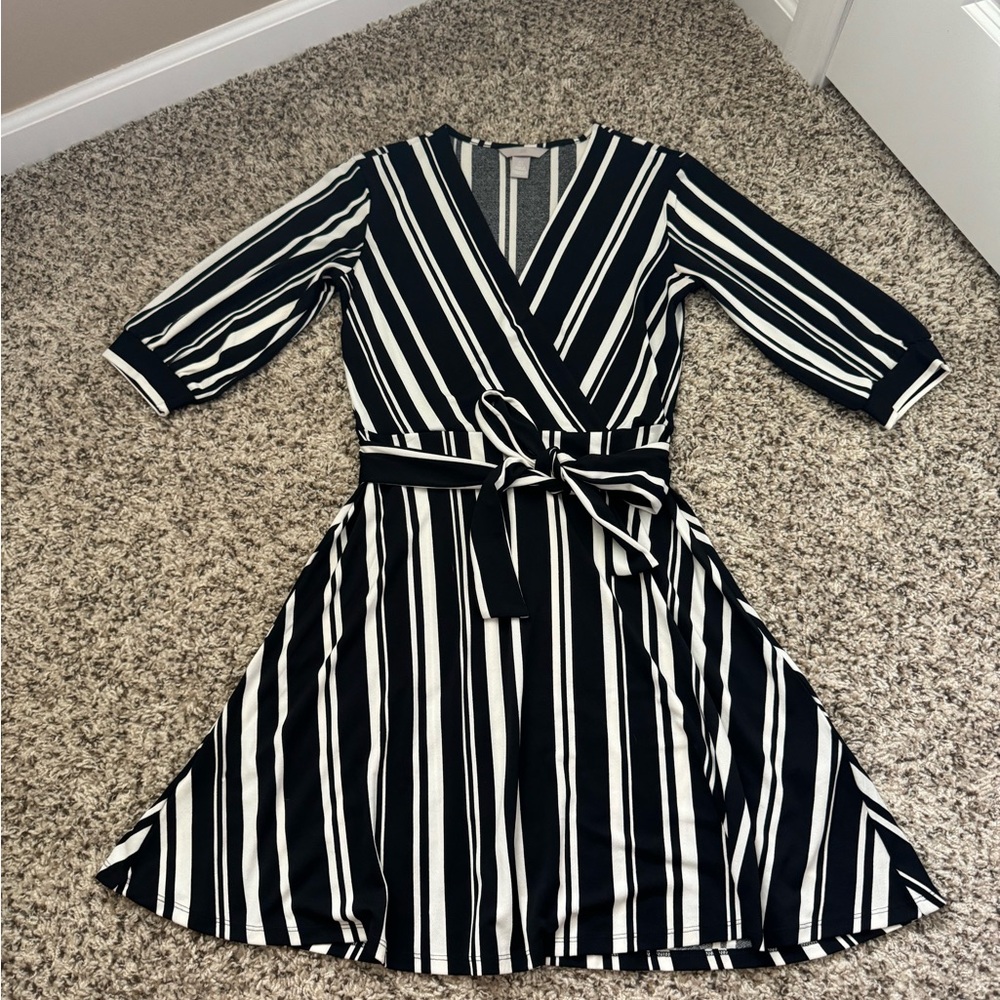 H&M striped black and white dress